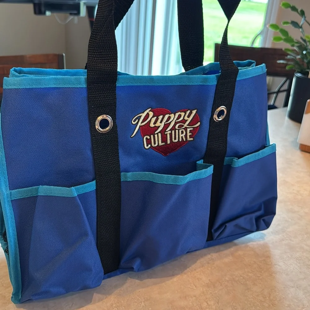 Puppy Culture Blue Tote Bag
